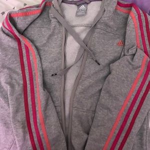 Adidas 3 Stripe Zip Up Jacket